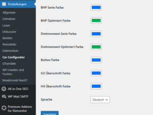 Fahrzeugkonfigurator als WordPress Plugin DEUTSCH UND ENGLISCH